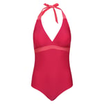 Regatta Womens/Ladies Flavia Contrast One Piece Swimsuit (Bright Blush/Peach Bloom) material_Synthetic - Size 8 UK