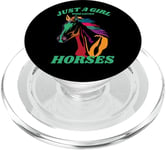 Just a Girl who Loves Horses for Horse Loving women girls PopSockets PopGrip for MagSafe