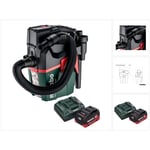 Metabo AS 18 L PC Compact Aspirateur sans fil 18 V 6 l IPX4 classe de poussière L eau et poussière + 1x batterie 5,5 Ah + chargeur