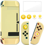 Jaune - Coque De Protection Souple Scintillante, Avec 2 Poignées, Pour Nintendo Switch, Joy Con, Cristal