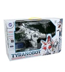 Technobot - Robot Dinosaure Transformable Télécommandé Infrarouge et Lumineux - 088350 - Couleur Blanc et Gris - 53 cm - Silicone - À Partir de 6 Ans - 2 Ans Piles AA - Piles fournies