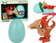 Leantoys Dinosaurie Pterodactyl Med Ägg Diy Skruvmejsel Röd