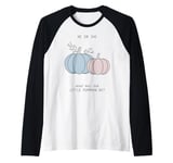 He or She What Will Our Little Pumpkin Be Halloween Gender Raglan Baseball Tee