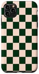 Coque pour iPhone 11 Pro Max Grand damier vert foncé et crème clair