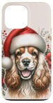 iPhone 13 Pro Max Christmas English Cocker Spaniel Dog Watercolor Artwork Case