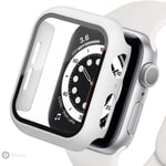 Härdat Glas Case För Apple Klocka Tillbehör 44Mm 45Mm 41Mm 40Mm Skärmskydd Apple Watch Series 9 8 7 6 5 4 Se 3 White 41MM