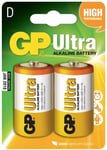 GP Ultra Alkaline Batteries Size D LR20 1.5v for Toys Games Controllers Radios