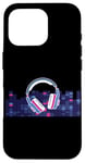 Coque pour iPhone 16 Pro Casque pour artistes, DJ, contrôle audio LED clignotant