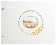 EXACOMPTA - Ref. 60232E - Ringflower Screw Photo Album White - 160 Photos - 40 White Pages - Format 37 x 29 cm - Cover with PU Effect Paper and Personalisation Window