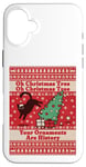 iPhone 16 Plus Oh Christmas Tree cat Ugly Christmas Sweater Funny cat lover Case