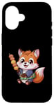 Coque pour iPhone 16 Renard kawaii avec Hanami Dango