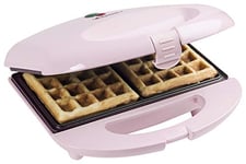 Bestron Gaufrier pour Gaufres de Bruxelles, Gaufrier avec Revêtement Anti-Adhésif, Design Rétro, 700 Watts, Couleur: Rose