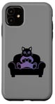 Coque pour iPhone 11 Funny Gamer Cat Cool Jeu vidéo Kitty Funny Gaming Cat Meme