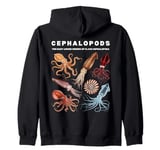 The Cephalopod Octopus Animals Of The World Octopus Lover Zip Hoodie