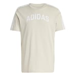 adidas Homme Codes Collegiate Linear Graphic T-Shirt, Wonder Alumina, XS