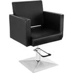 Chaise Fauteuil Coiffeur Barbier Salon De Coiffure Hydraulique 200 Kg Noire Pvc