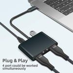 USB C - Dual Hdmi -sovitin 4k 60 Hz, 4 in 1 Type C - Dual Hdmi, Usb 3.0 -portti, USB C Pd -lataus Yhteensopiva Mac OS:n, Windowsin, Androidin, Linuxin Usb C De:n kanssa