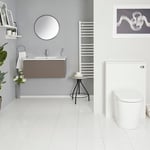 Meuble lavabo suspendu et meuble WC avec cuvette à poser – 80 cm – Gris - Newington