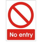 No Entry Sign 600mm x 200mm - Rigid Plastic (PRA.06D-RP)