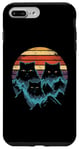 Coque pour iPhone 7 Plus/8 Plus Chats et montagnes - Illustration vintage pour amoureux de la randonnée des chats