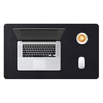 DOBAOJIA Sous-Main Bureau, Tapis de Bureau, Tapis de Clavier et Souris, Tapis de Portable, Pad Écriture, Mouse Pad, pour Bureau/Maison/Gaming, PU Étanche + Suède Antidérapant 60 x 35cm (Noir)