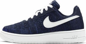 Juniors Unisex Nike Air Force 1 Flyknit Navy Black White Bv0063 400 Uk 3.5