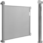 Froadp - pvc Barriere de Securite Retractable, Barrière de Sécurité Escalier pour Enfants, Grilles de Porte Barrières pour Chiens (0-150cm, Gris)