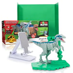 WOW! STUFF - Jurassic World MovieMates Dinosaur Toys | Blue Action Figure Hyper Articulated and App | Official Jurassic World and Dominion Dinosaur Toys for Ages 3+