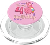 Birthday Girl 4 Year Old, Pink Llama, It's my 4th Birthday PopSockets PopGrip for MagSafe