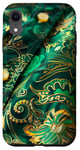 Coque pour iPhone XR Vert Abstrait Paisley Sport Polo Motif