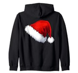 Santa Claus Father Christmas Hat Cartoon Zip Hoodie