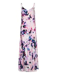 Slfthea Ankle Aop Satin Strap Dress B Pink Selected Femme