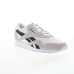 Reebok Classic Nylon Mens White Suede Lace Up Lifestyle Sneakers Shoes