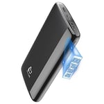 SLuB Batterie Externe 12000mAh, Ultra-Mince Power Bank, 3A USB C Charge Rapide, Affichage Numérique LED, Chargeur Portable pour iPhone, Samsung, Huawei, Tablet, Etc (Noir)