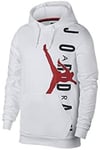 Nike Jumpman AIR LWT PO Sweat-Shirt Homme, White/Gym Red, FR : XS (Taille Fabricant : XS)