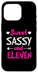 Coque pour iPhone 16 Pro Joyeux 11e anniversaire Sweet Sassy et Eleven Girls 11 ans