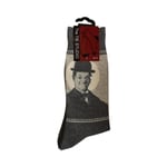 Laurel and Hardy Pale Grey Comedy Vintage Unisex Novelty Ankle Socks Adult Size