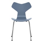 Fritz Hansen - Grand Prix 3130 Dusk Blue Lackad/Silver Grey - Ruokapöydän tuolit - designer_arne_jacobsen - Sininen - Metalli/Puu