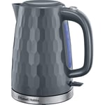 Russell Hobbs Honeycomb Jug Kettle with 3KW Fast Boil Limescale Filter 1.7L Grey