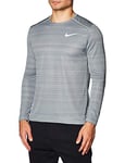 Nike M NK Dry MILER Top Ls T-Shirt à Manches Longues Homme Smoke Grey/HTR/Smoke Grey/(Reflective Silv) FR: S (Taille Fabricant: S)