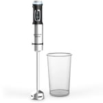 Grunkel - MP-1500TITANXL - Hand blender with turbo function, stainless steel arm, LED display and speed control. Easy to clean and cup included - 1500 W