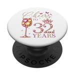 Félicitations aux femmes de 32 ans, 32 ans, 32e anniversaire de leur reine PopSockets PopGrip Adhésif