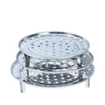 3Pcs Round Steamer Rack,Canning Rack Stand Steam Tray,Stainless Steel Steaming Rack for Instant Pot Pressure Cooker - Instant Pot Accessories Multi-Functional Steamer Basket