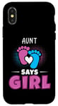 Coque pour iPhone X/XS Aunt Says Girl Tenue de révélation du sexe pour bébé