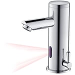 Mitigeur Lavabo Infrarouge Electronique Eau Froide et Chaude Mitigeur Automatique Laiton Chrome Robinet Automatique de Lavabo pour Salle de Bain