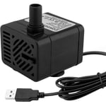 Sunxury - Mini pompe à eau submersible usb (dc 5 v 1-3 w 200 l/h) réglable ultra silencieuse petite pompe à eau pour animaux de compagnie, aquarium,