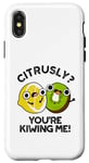 Coque pour iPhone X/XS Petit jeu de mots amusant aux fruits Citrusly You're Kiwiing Me