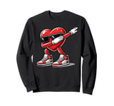 Dabbing Heart Funny Valentine Mens Kids Retro Valentines Day Sweatshirt