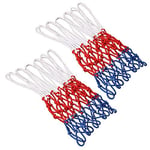 GTIWUNG 2 Pack Ultra Heavy Duty Basketball Net Replacement, All-Weather Red/White/Blue Basketball Nets, Fits Standard Indoor or Outdoor Rims, 12 Loops