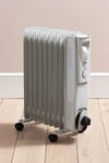 Oil Filled Radiator Portable Electric Heater Thermostat 13 Fin 3000W White